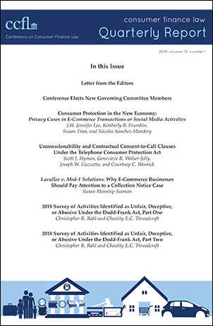 Consumer Finance Law Quarterly Report