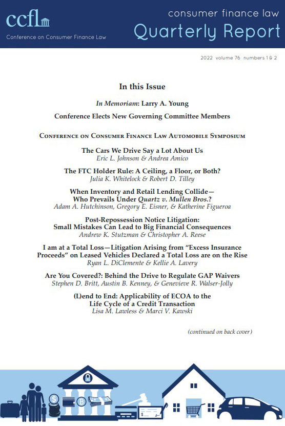 Quarterly Report - Conference on Consumer Finance Law (CCFL)